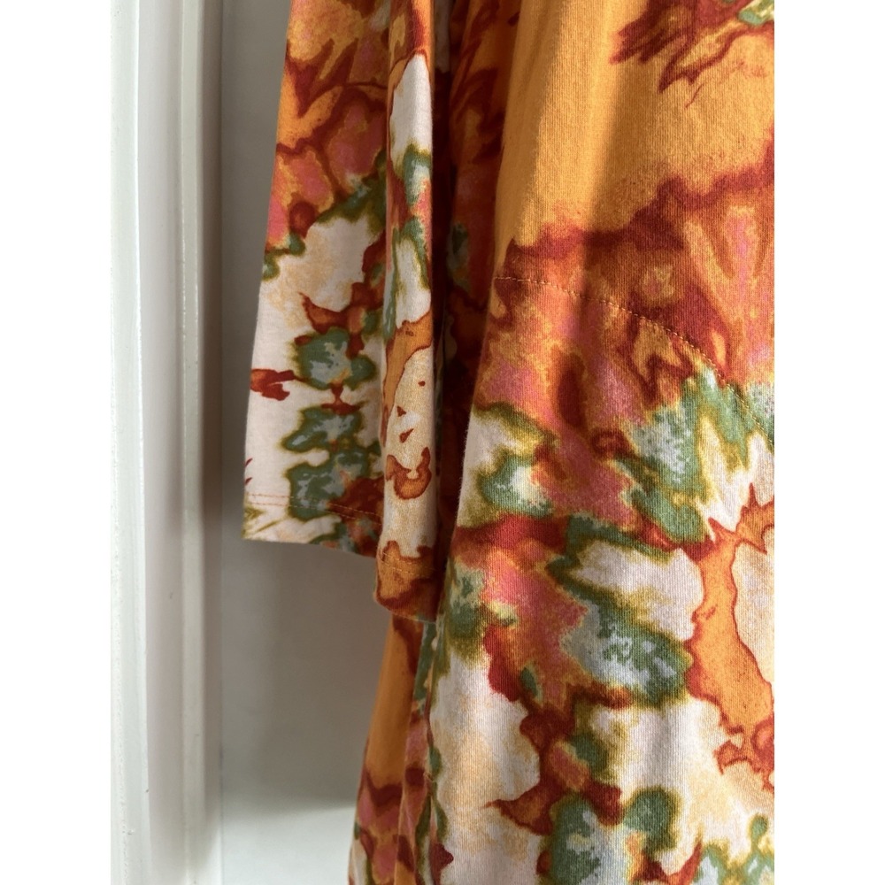 LOGO Lounge Lori Goldstein Tie Dye Zip Hoodie Jacket Orange Boho Autumn Size M‎ - Picture 3 of 6